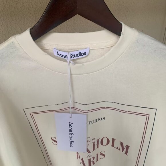 Acne Studios LAYERED PRINT T-SHIRT Off white - Picture 6 of 9